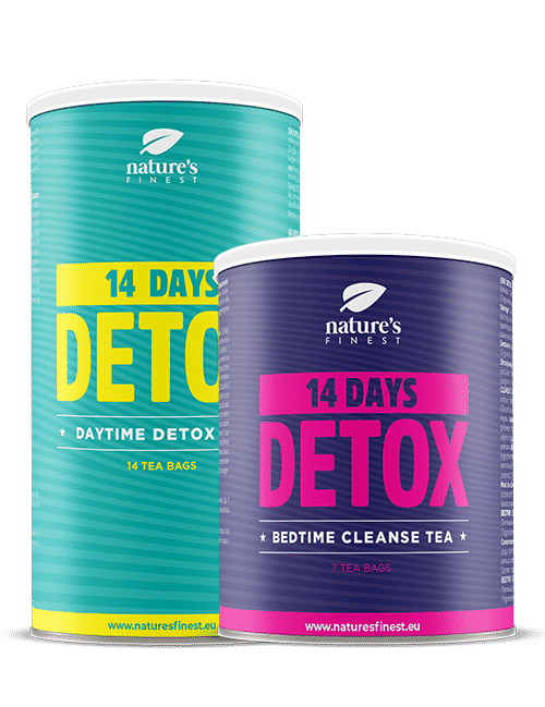 Detox Tea Box , 40% Kedvezmény , Gyógynövény Tea Fogyásra és Detoxhoz , Maté, Kömény, Édesgyökér, Takácsatka és Görög Széna , Természetes , 63 G