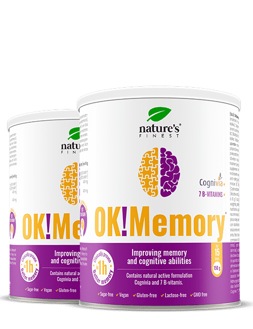 OK!Memory , 1+1 Ingyen , Kiegészítő Az Agyi Egészséghez , A Koncentrációhoz , Jobb Memória , Javítja A Kognitív Teljesítményt , 300g
