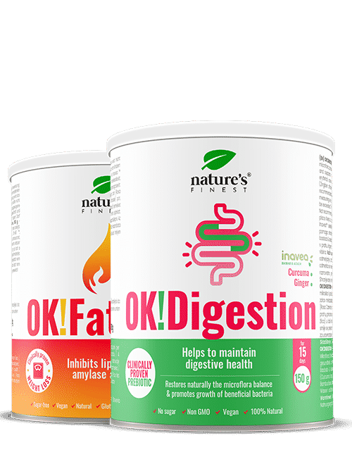 OK!Digestion + OK!FatBurn , -50% , Mikroflóra Balance , Jótékony Baktériumok , Egészséges Emésztés , Fogyás , Zsírégetés , L-karnitin , 300g