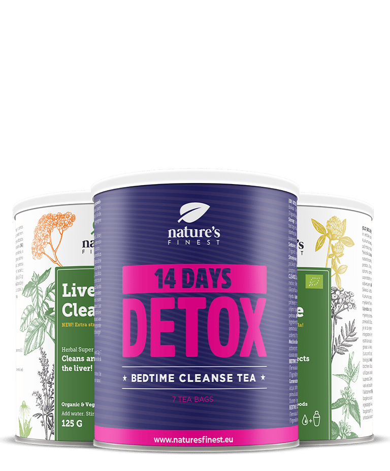 Detox Night Tea + 2x LIVER CLEANSE , Fogyasztó Tea , Intenzív Méregtelenítés , Tejoltó Galaj, Schisandra, Articsóka, Kurkuma