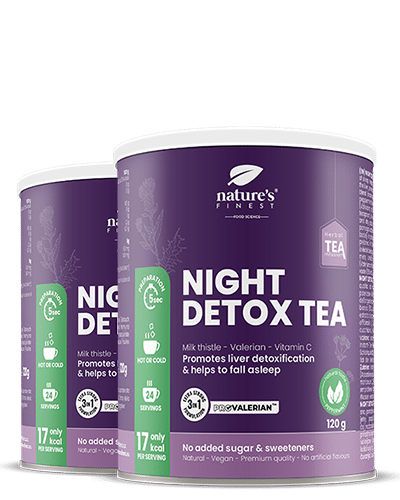 Night Detox Tea 1+1 , Alvás Tea , Funkcionális Tea , Tisztító Keverék , ProValerian™ , Bio , Vegán , Pihentető Hatás , 240g