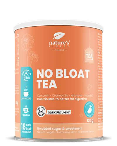 No Bloat Tea , Emésztési Támogatás , Funkcionális Tea , Csökkenti A Puffadást , Kurkuma Tea , Bio , Vegán , Articsóka Tea , 120g