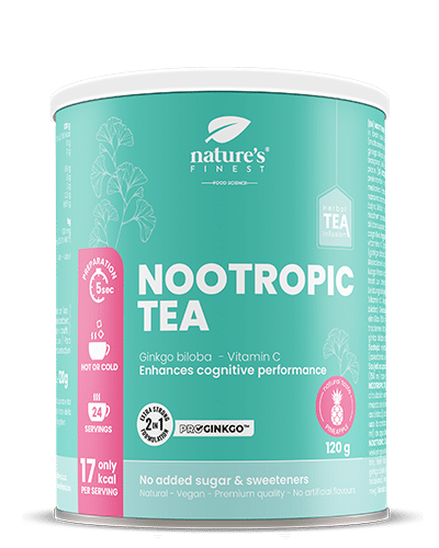 Nootropic Tea , Funkcionális Tea , Az Agy és Memória Támogatása , Ginkgo Biloba Tea , ProGinkgo™ , Bio , Vegán , Természetes Gyógynövények , 120g