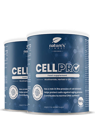Cell Pro 1+1 , Anti-aging Kiegészítő , Ital Vagy Turmix , Nikotinamid , B3-vitamin , Cink-gluconát , Haritaki Kivonat , 300g