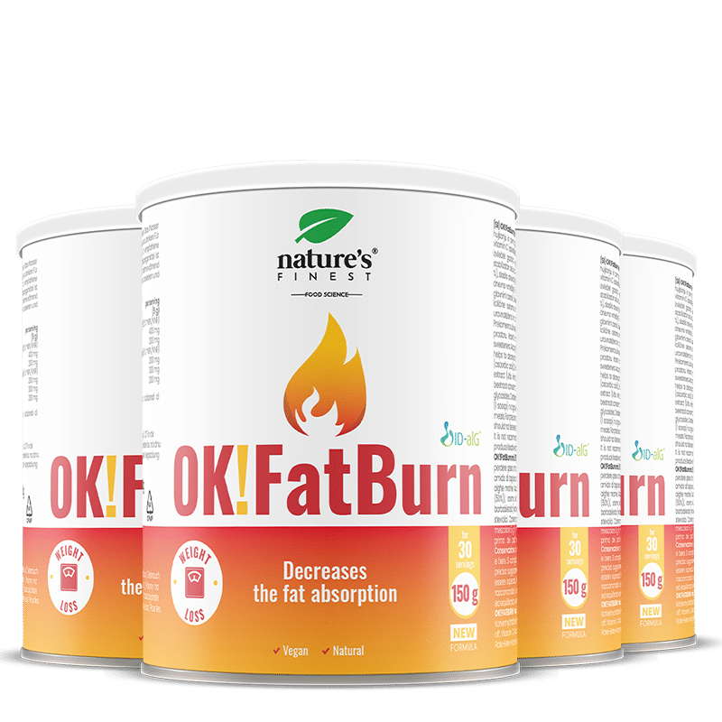 100% FatBurn Ital | 4x OK!FatBurn® | ID-Alg®-val és L-Karnitinnel | Legjobb Zsírégetők Magyarországon | Nature's Finest-től